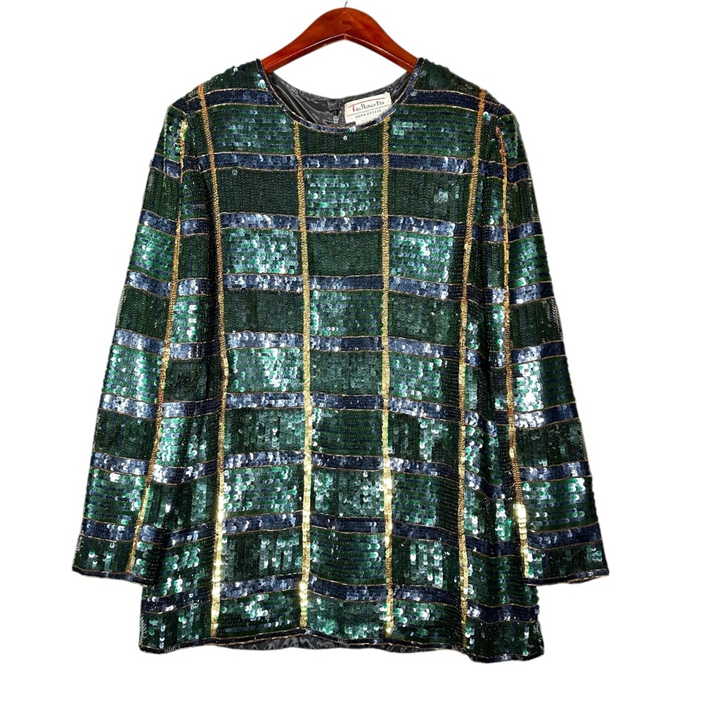VINTAGE 80’s Sequined Silk-Lined Blouse - Picture 11 of 13